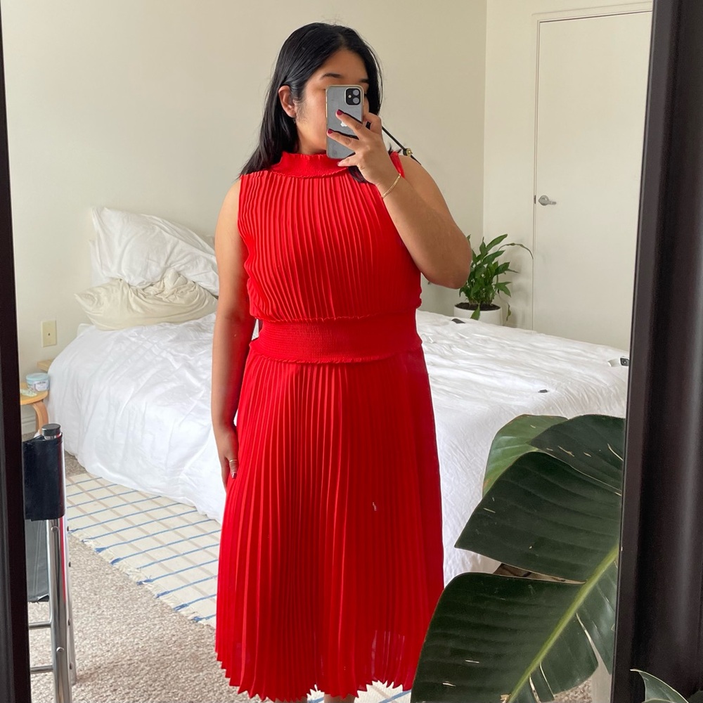NWT Nanette Lepore Pleated High Neck Dress (sz 8) - Picture 2 of 8